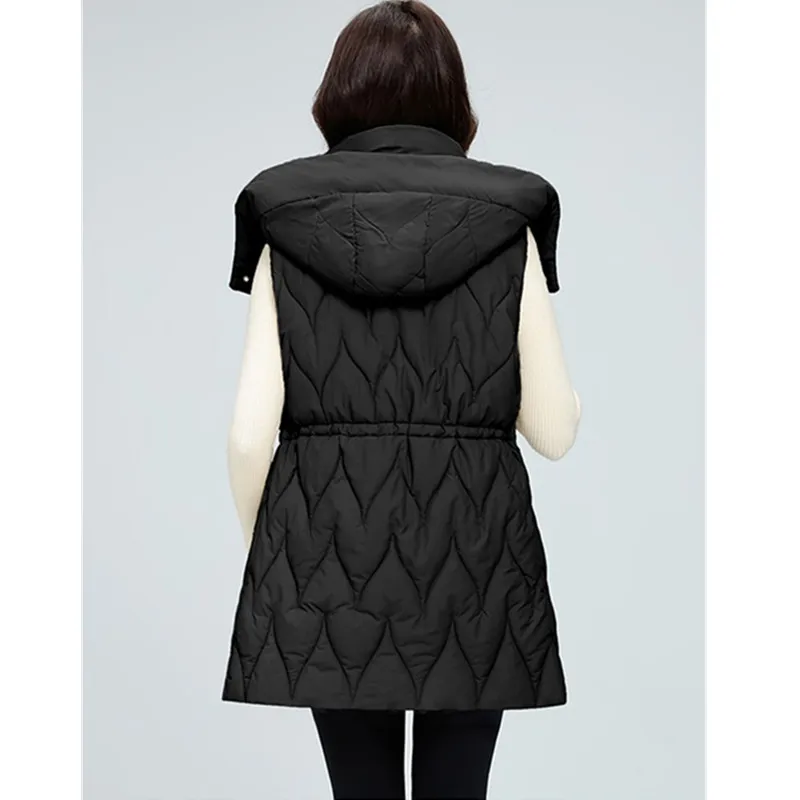 Autumn Winter New Women Mid-Length Down Cotton Vest Fashion Removable Hooded Sleeveless Jacket Female Student Waistcoat T1594
Autumn Winter New Women Mid-Length Down Cotton Vest Fashion Removable Hooded Sleeveless Jacket Female Student Waistcoat T1594