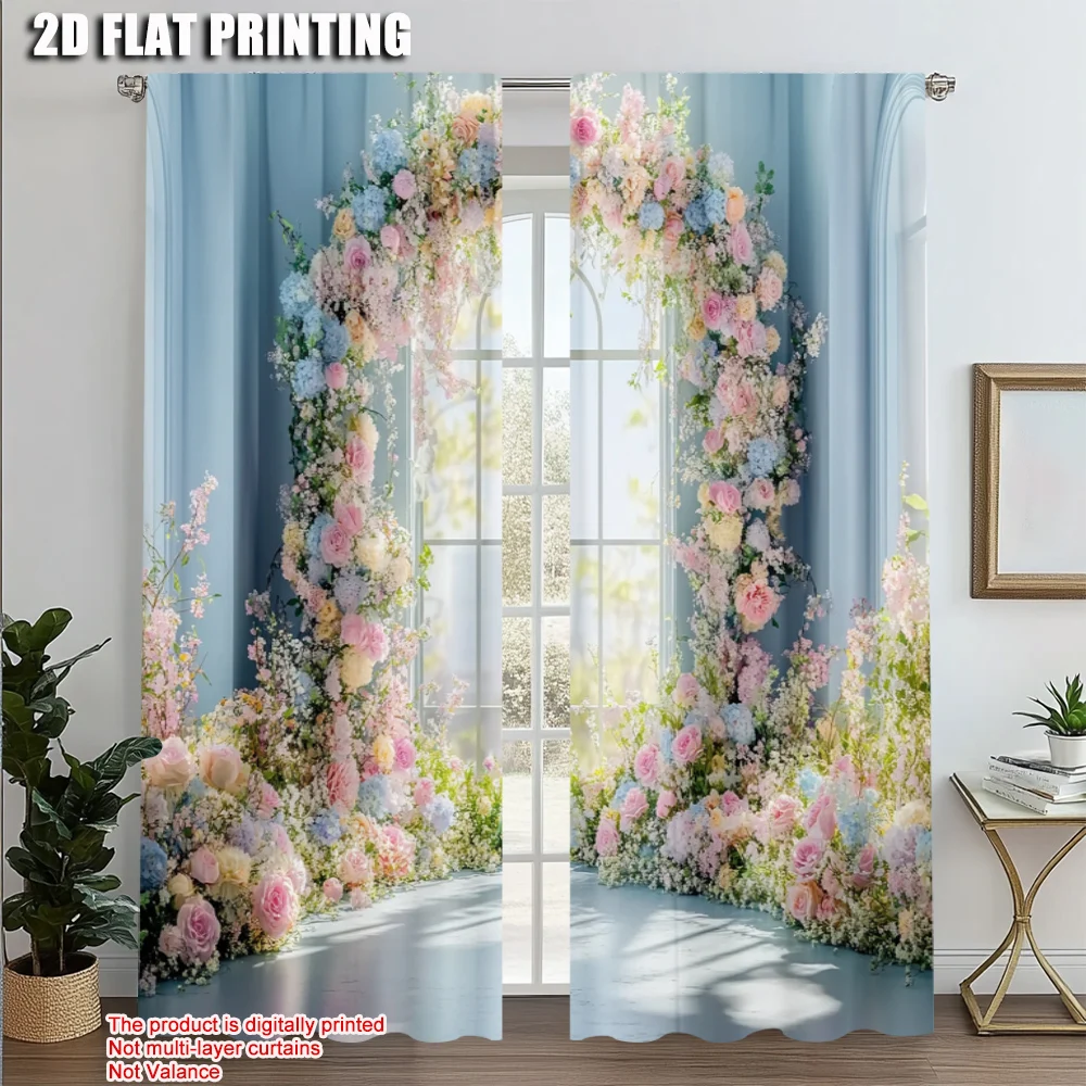 2pcs, Contemporary Curtains 2D print Elegant Floral Arch & French Window Versatile Polyester (without rod) Festive for Living
2pcs, Contemporary Curtains 2D print Elegant Floral Arch & French Window Versatile Polyester (without rod) Festive for Living