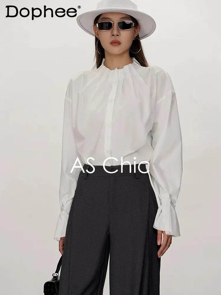 Korean Style High-End Flared Sleeve Round Neck Long Sleeve Women's Shirt Fashionable Versatile Top 2026 Early Spring New Style
Korean Style High-End Flared Sleeve Round Neck Long Sleeve Women's Shirt Fashionable Versatile Top 2026 Early Spring New Style