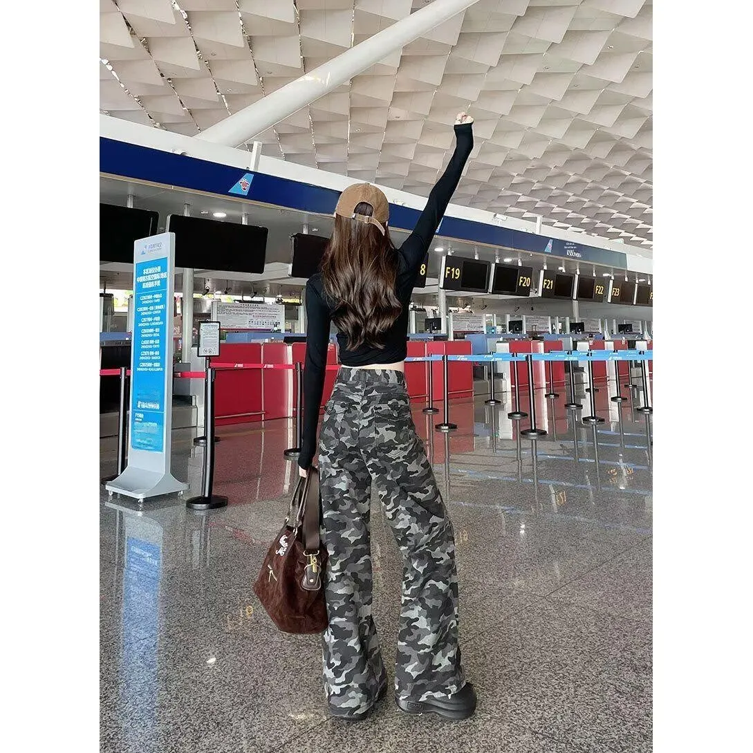 American High Street Camouflage Wide Leg Workwear Pants Women Summer Loose Straight Slimming Floor-Length Jeans
American High Street Camouflage Wide Leg Workwear Pants Women Summer Loose Straight Slimming Floor-Length Jeans