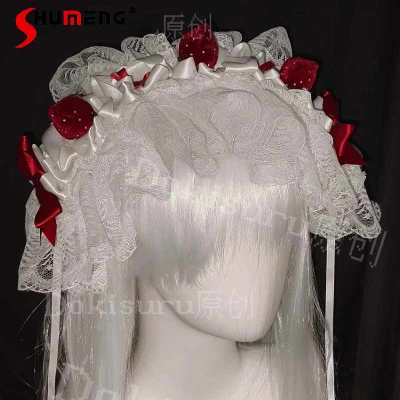 Japanese Original Subculture Lolita Handmade Lace Headband Strawberry Bow Hair Accessories Y2k Sweet New Headwear For Ladies
Japanese Original Subculture Lolita Handmade Lace Headband Strawberry Bow Hair Accessories Y2k Sweet New Headwear For Ladies