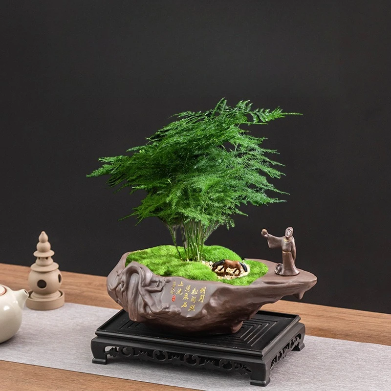 Ceramic Bonsai Pots Flower Pots Retro Creativity Breathable Purple Clay Landscape Pots, Classical Micro Landscapes
Ceramic Bonsai Pots Flower Pots Retro Creativity Breathable Purple Clay Landscape Pots, Classical Micro Landscapes