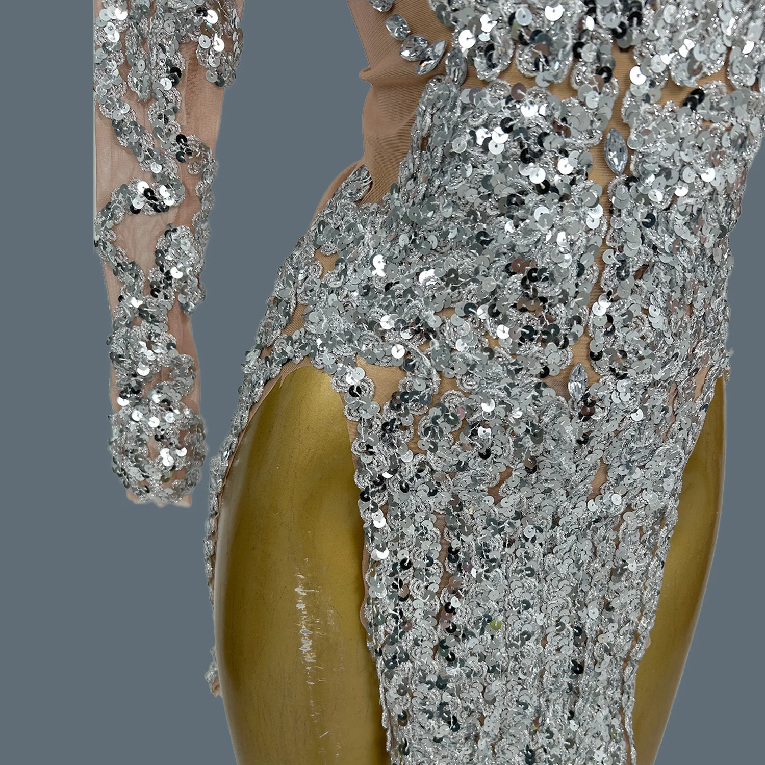 Sexy Show Women Side Slits Mesh Dress gig Stage Performance Wear Ultra Short Dress Dance Sparkly Sequins Crystals Outfit Raoquan
Sexy Show Women Side Slits Mesh Dress gig Stage Performance Wear Ultra Short Dress Dance Sparkly Sequins Crystals Outfit Raoquan