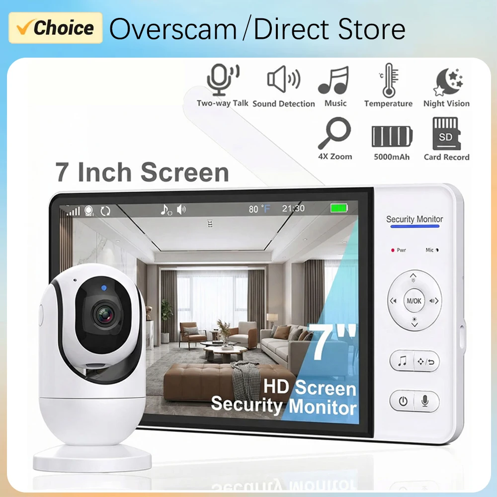 7-Inch Screen Baby Monitor With Camera And Audio No WiFi Night Vision 2-Way Talk 4X Zoom Temperature Monitoring 5000mAh Battery
7-Inch Screen Baby Monitor With Camera And Audio No WiFi Night Vision 2-Way Talk 4X Zoom Temperature Monitoring 5000mAh Battery