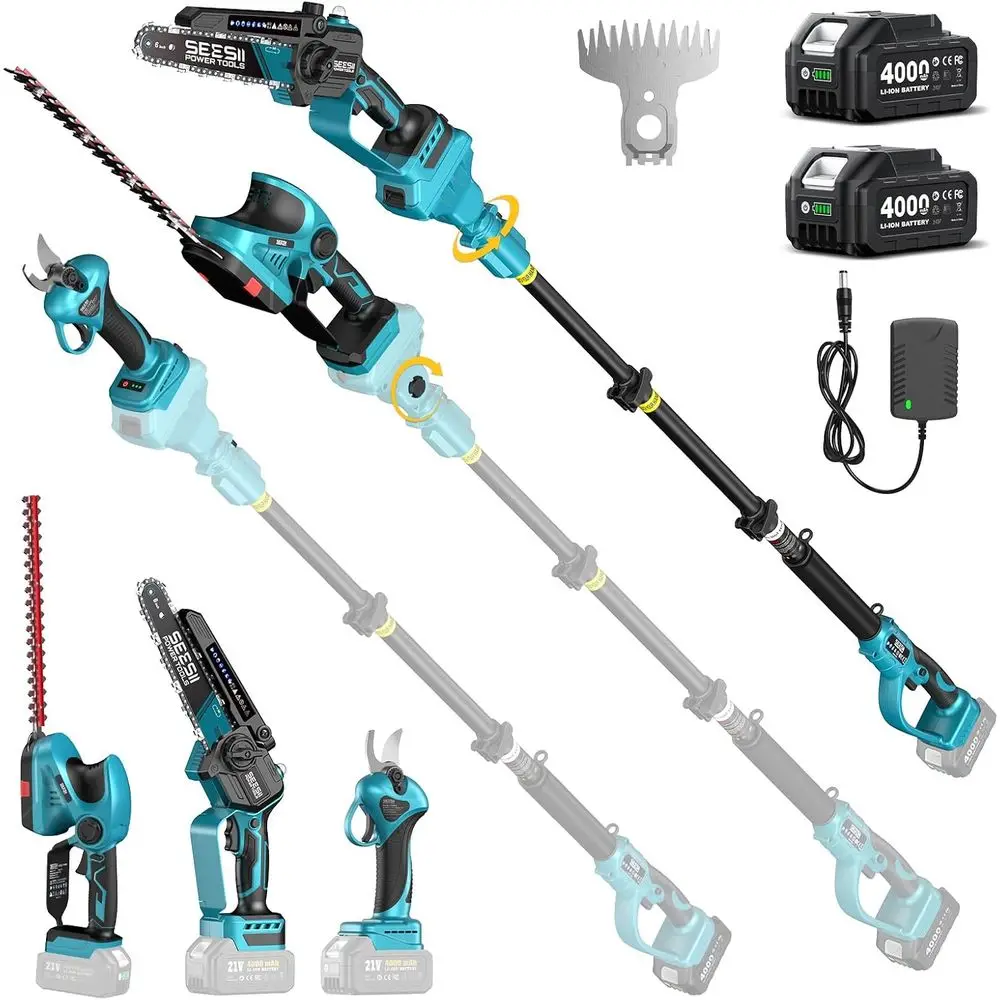 CordlPole Chainsaw, Hedge Trimmer, Pruning Shears, 4000mAh Battery Powered Exble Garden Tool Kit or Outdoor Use, Electric Long R
CordlPole Chainsaw, Hedge Trimmer, Pruning Shears, 4000mAh Battery Powered Exble Garden Tool Kit or Outdoor Use, Electric Long R