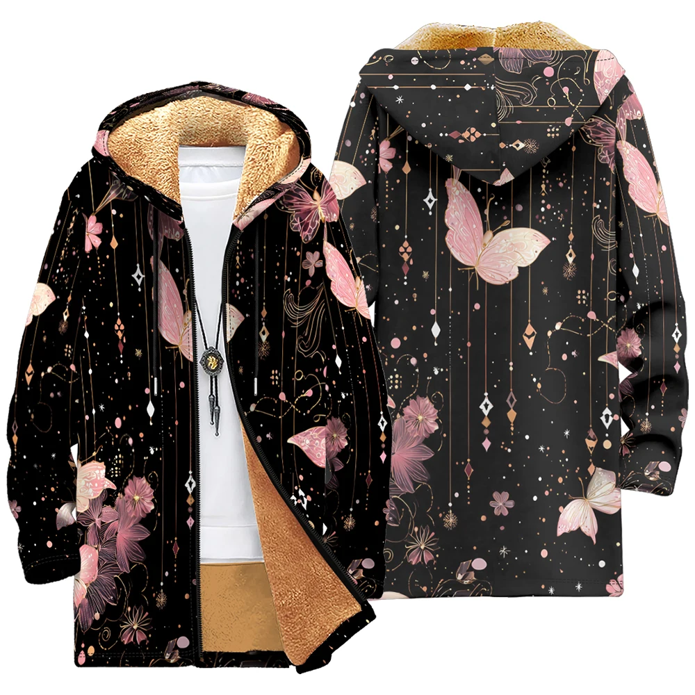 Фиолетовые куртки на молнии с капюшоном и принтом бабочки, уличная одежда с мягкой флисовой подкладкой, модные зимние пальто для мужчин и женщин, повседневная одежда
Фиолетовые куртки на молнии с капюшоном и принтом бабочки, уличная одежда с мягкой флисовой подкладкой, модные зимние пальто для мужчин и женщин, повседневная одежда