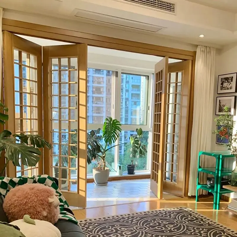 Solid wood French folding door sliding kitchen indoor bathroom balcony glass toilet door
Solid wood French folding door sliding kitchen indoor bathroom balcony glass toilet door