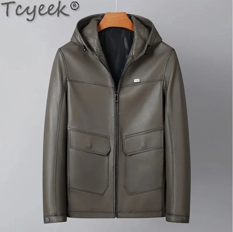 Real Tcyeek Leather Jacket Men Clothes Fashion High-end Genuine Sheepskin Coat for Man Hooded Spring Autumn Loose Style
Real Tcyeek Leather Jacket Men Clothes Fashion High-end Genuine Sheepskin Coat for Man Hooded Spring Autumn Loose Style