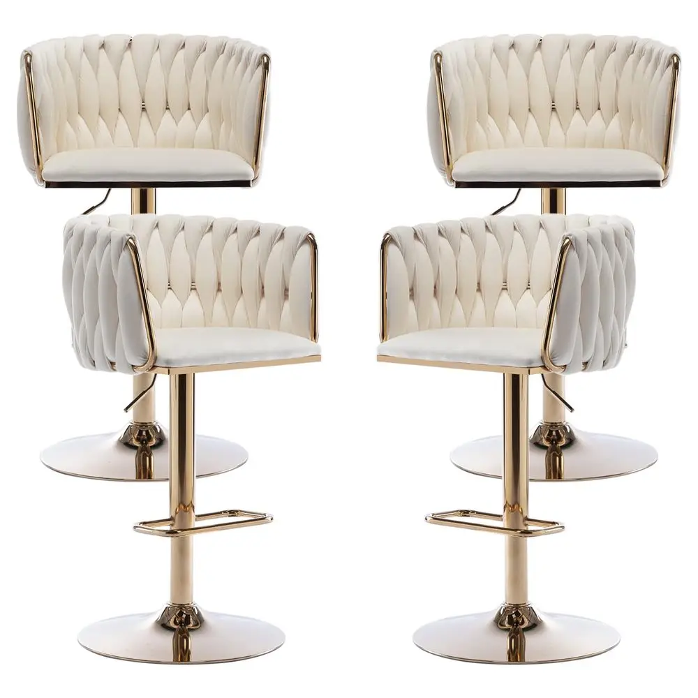 Bar Stools Set of 4, Swivel Counter Height Bar Stool with Woven Back, Gold Kitchen Bar Stools for Kitchen Island, Cafe, Pub, Ba
Bar Stools Set of 4, Swivel Counter Height Bar Stool with Woven Back, Gold Kitchen Bar Stools for Kitchen Island, Cafe, Pub, Ba