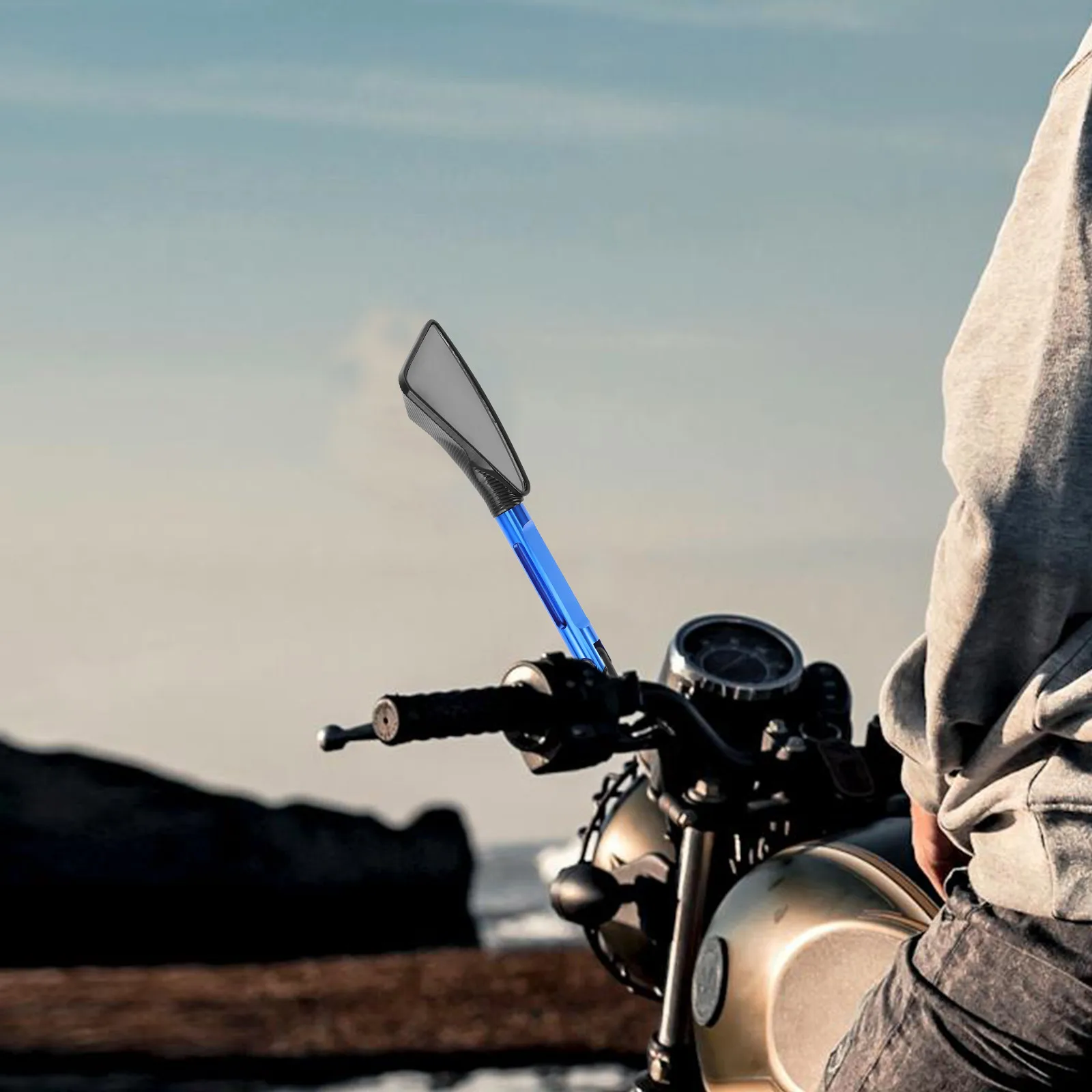 CNC Blue Motorcycle Rearview Mirror 088 Triangular Design For Handlebars Adjustable Side Mirrors Wide Angle View-Compatible With
CNC Blue Motorcycle Rearview Mirror 088 Triangular Design For Handlebars Adjustable Side Mirrors Wide Angle View-Compatible With