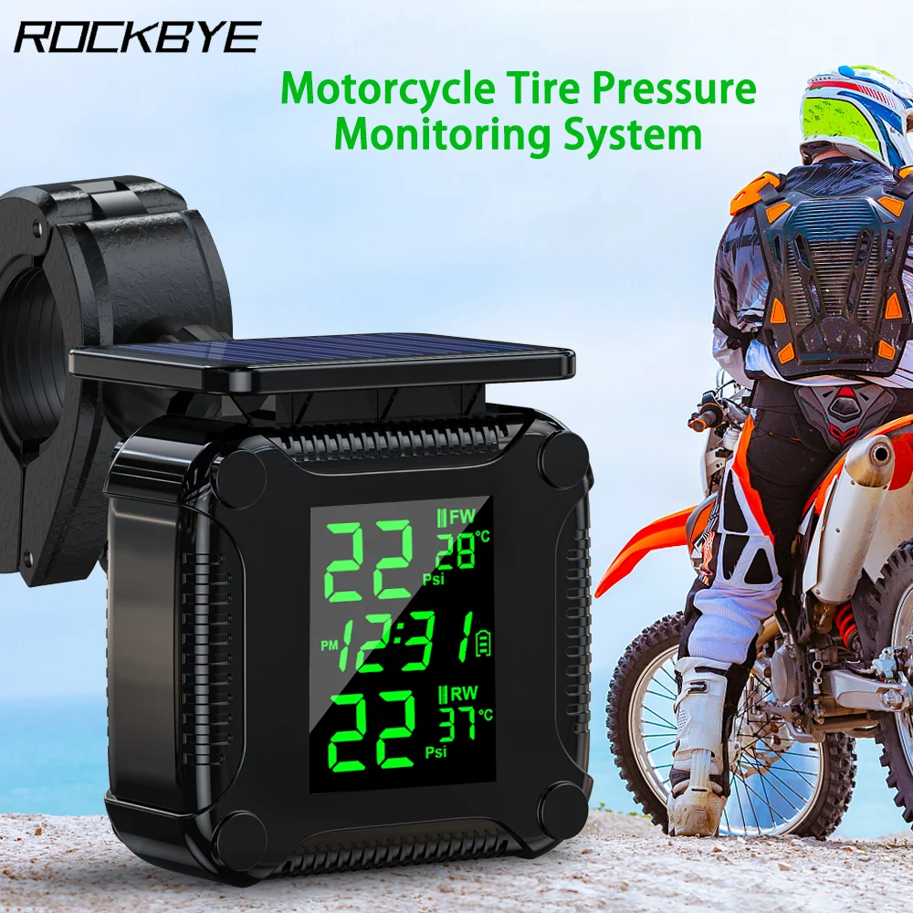 Rockbye Solar Motorcycle Tire Pressure Monitoring System IP67 Waterproof Wireless TPMS Motorcycle Tyre Temperature Alarm Sensor
Rockbye Solar Motorcycle Tire Pressure Monitoring System IP67 Waterproof Wireless TPMS Motorcycle Tyre Temperature Alarm Sensor