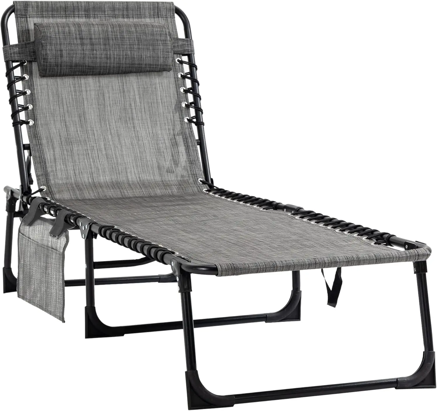 Reclining Chaise Lounge Chair, Portable Sun Lounger, Folding Camping Cot with Adjustable Backrest and Removable Pillow, for Pati
Reclining Chaise Lounge Chair, Portable Sun Lounger, Folding Camping Cot with Adjustable Backrest and Removable Pillow, for Pati