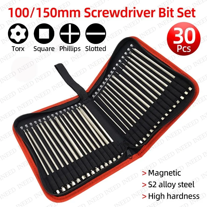 Screwdriver bits, power tool set, Phillips head, square head, irregular shaped, flathead Torx hexagonal U-shaped, extension bits
Screwdriver bits, power tool set, Phillips head, square head, irregular shaped, flathead Torx hexagonal U-shaped, extension bits