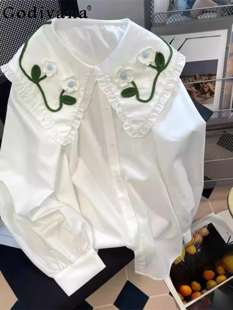 Large Size Loose Fashion Long Sleeve Three-dimensional Flower Lolita Shirt Spring Autumn Versatile Age-reducing Japanese Top
Large Size Loose Fashion Long Sleeve Three-dimensional Flower Lolita Shirt Spring Autumn Versatile Age-reducing Japanese Top