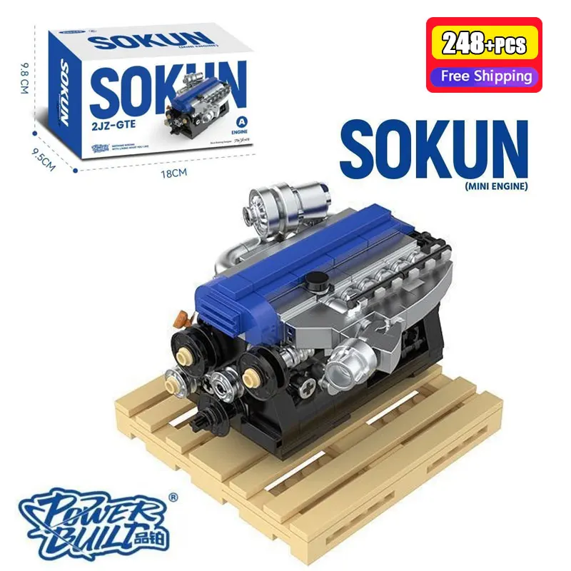 PB8869A 248PCS Technical Mini Engine Building Blocks Twin-Turbo Engine Vehicle Motor Model Bricks DIY Toys for Adults
PB8869A 248PCS Technical Mini Engine Building Blocks Twin-Turbo Engine Vehicle Motor Model Bricks DIY Toys for Adults
