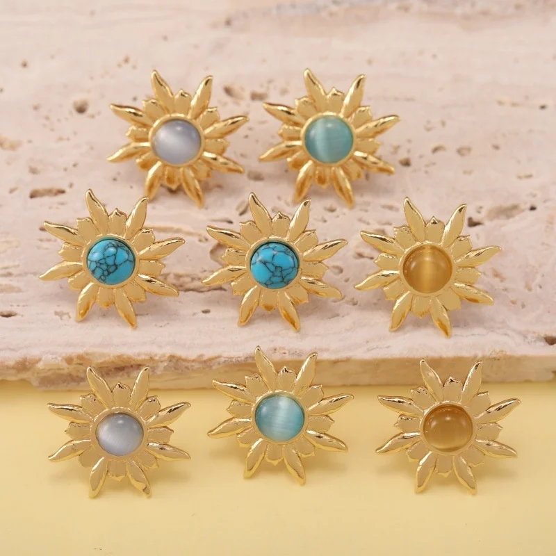 Sunnice New Stainless Steel Electroplate Sunflower Opral Earrings Fresh Sweet Jewelry Factory Fast Selling Hot Earring Wholesale
Sunnice New Stainless Steel Electroplate Sunflower Opral Earrings Fresh Sweet Jewelry Factory Fast Selling Hot Earring Wholesale