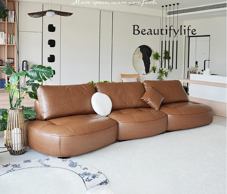 Leather Sofa Italian Minimalist First Layer Cowhide Simple Black Living Room Designer Curved Sofa
Leather Sofa Italian Minimalist First Layer Cowhide Simple Black Living Room Designer Curved Sofa