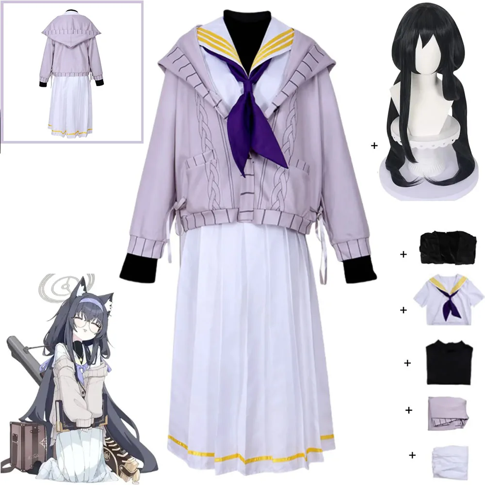 Аниме игра синий архив Kozeki Ui косплей костюм пальто с капюшоном Jk школьная форма рубашка парик женская длинная юбка милый костюм кампуса
Аниме игра синий архив Kozeki Ui косплей костюм пальто с капюшоном Jk школьная форма рубашка парик женская длинная юбка милый костюм кампуса