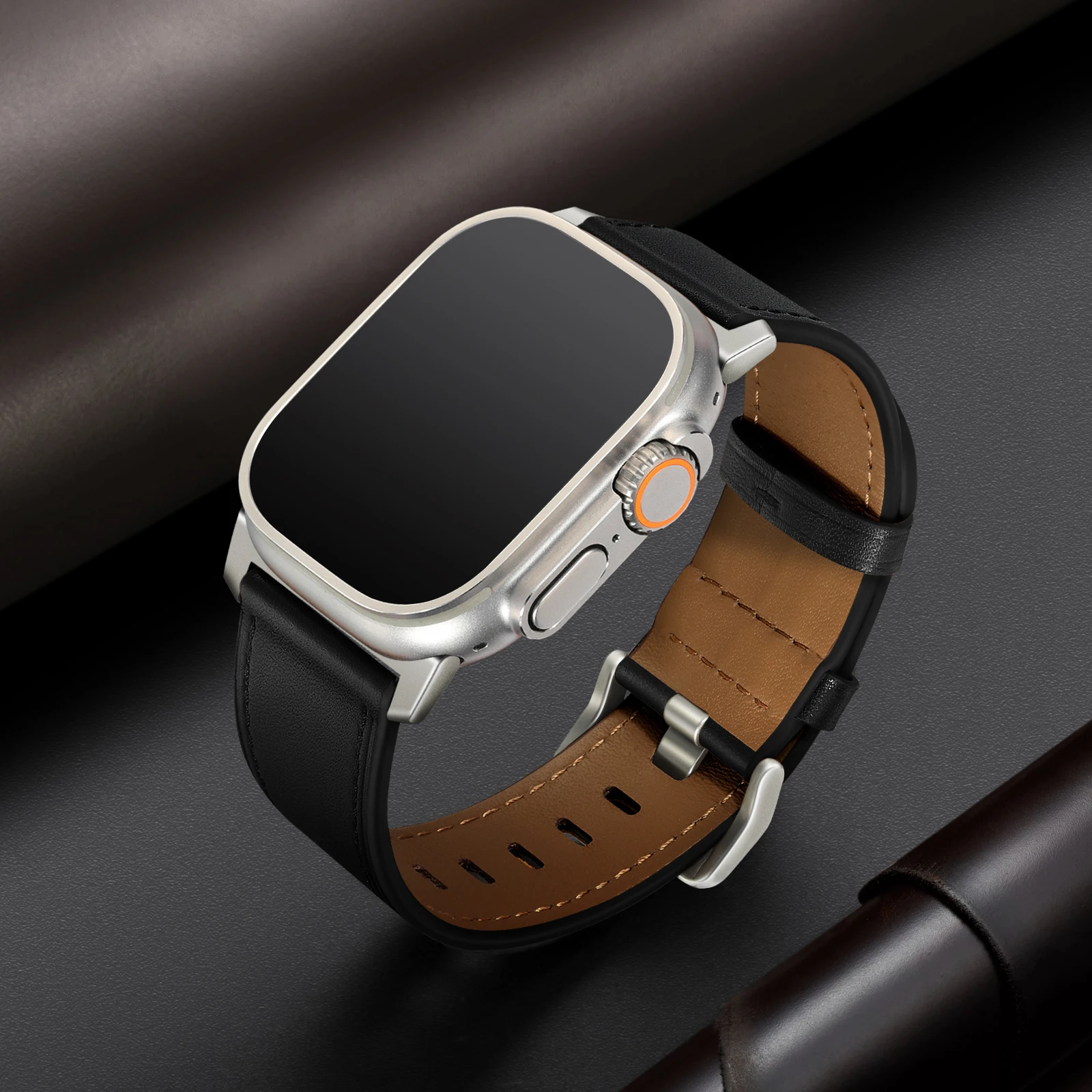 Leather Bands Compatible with Apple Watch Band 49mm/45mm/44mm/42mm, Genuine Leather Band Strap Wristband for iWatch 38mm/40mm/41
Leather Bands Compatible with Apple Watch Band 49mm/45mm/44mm/42mm, Genuine Leather Band Strap Wristband for iWatch 38mm/40mm/41