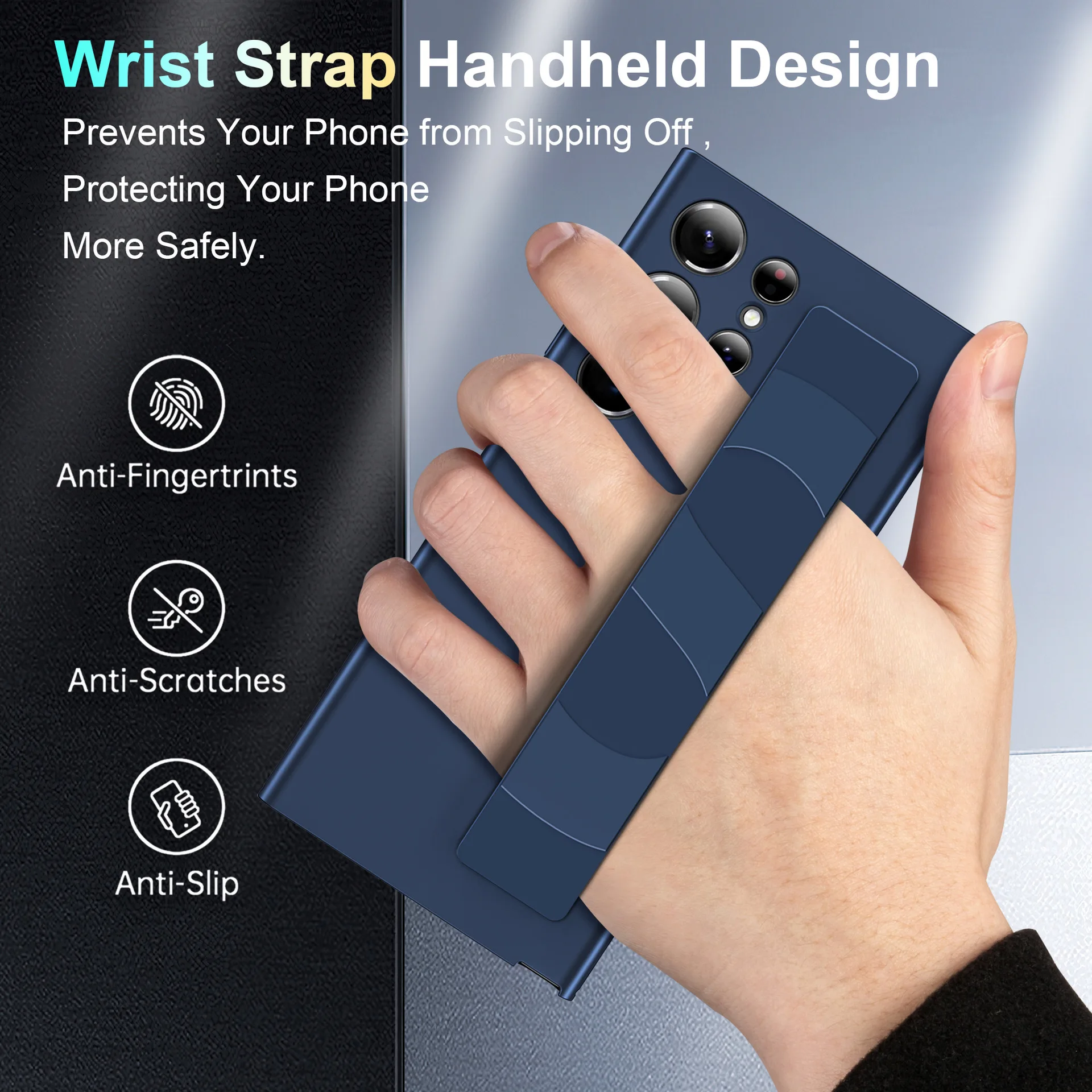 Case for Samsung Galaxy S26 S25 Ultra S24 Plus Luxury Plain Skin Friendly Hard Wristband Elastic Wrist Strap Shockproof Cover
Case for Samsung Galaxy S26 S25 Ultra S24 Plus Luxury Plain Skin Friendly Hard Wristband Elastic Wrist Strap Shockproof Cover