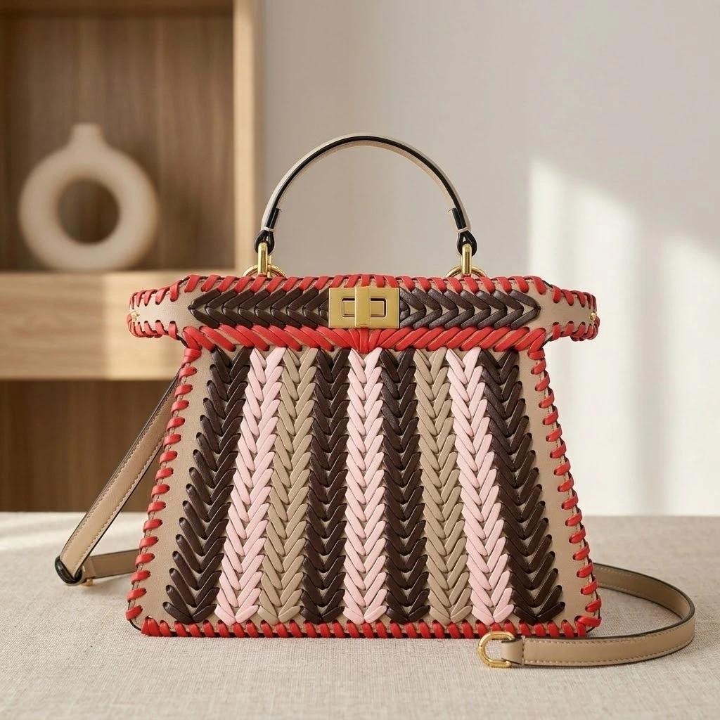 Handbag New Grain Cowhide Handmade Woven Bag Colorful Fashion Shoulder Crossbody Underarm Bag
Handbag New Grain Cowhide Handmade Woven Bag Colorful Fashion Shoulder Crossbody Underarm Bag