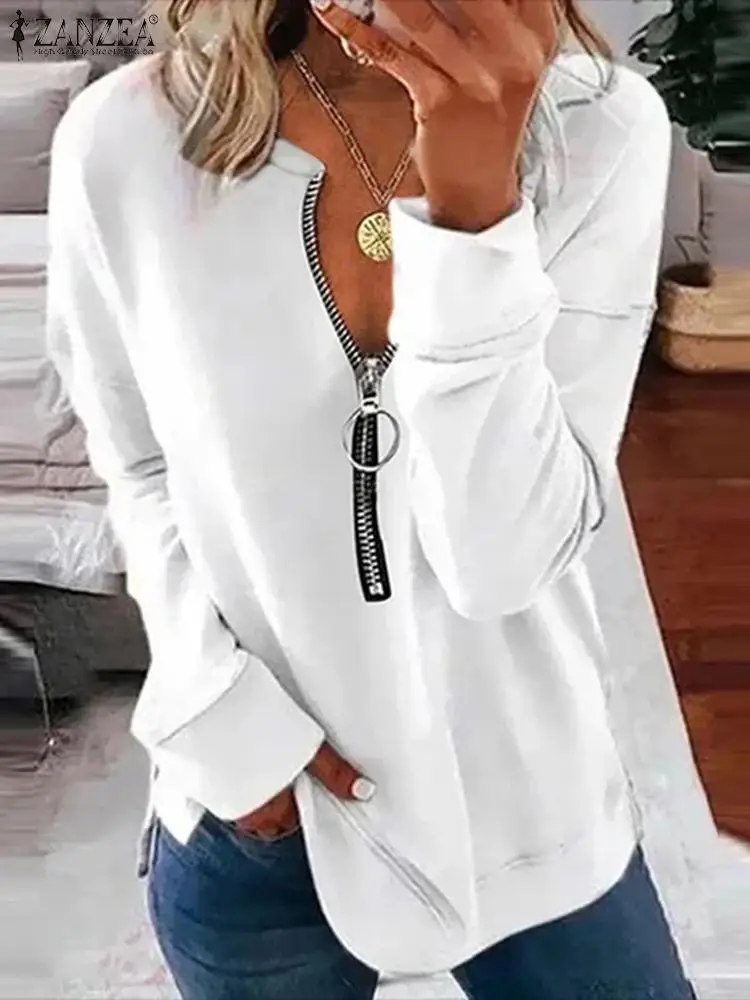 ZANZEA 2023 Vintage Women Long Sleeve Pullover Fashion Half Zipper Sweatshirt Spring Hoodies Streetwear Fashion Outfits Oversize
ZANZEA 2023 Vintage Women Long Sleeve Pullover Fashion Half Zipper Sweatshirt Spring Hoodies Streetwear Fashion Outfits Oversize
