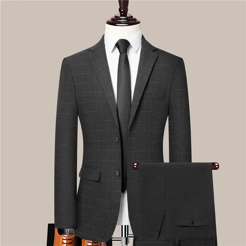 Boutique (Blazer + Trousers) Men's Fashion Business Casual British Style Gentleman Elegant Korean Version of The Two-piece Suit
Boutique (Blazer + Trousers) Men's Fashion Business Casual British Style Gentleman Elegant Korean Version of The Two-piece Suit