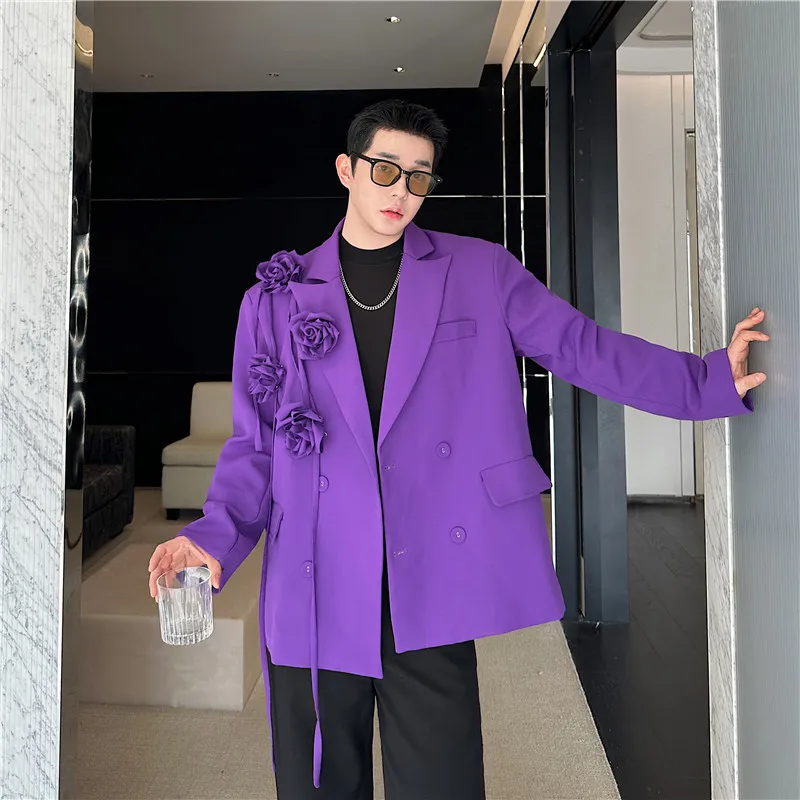 Весенняя мужская куртка в американском ретро-стиле с 3D-розами, фиолетовая, со съемными цветочными аппликациями, высококачественная, с подплечниками, модный повседневный пиджак/верхняя одежда
Весенняя мужская куртка в американском ретро-стиле с 3D-розами, фиолетовая, со съемными цветочными аппликациями, высококачественная, с подплечниками, модный повседневный пиджак/верхняя одежда