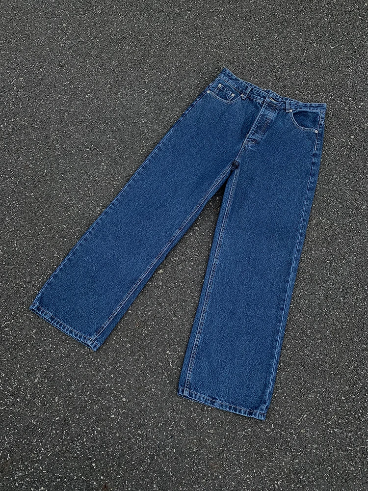 Rinsed Vintage Deep Blue Original Denim Jeans Men's American High Street Straight Loose Wide Leg Trendy Long Trousers
Rinsed Vintage Deep Blue Original Denim Jeans Men's American High Street Straight Loose Wide Leg Trendy Long Trousers