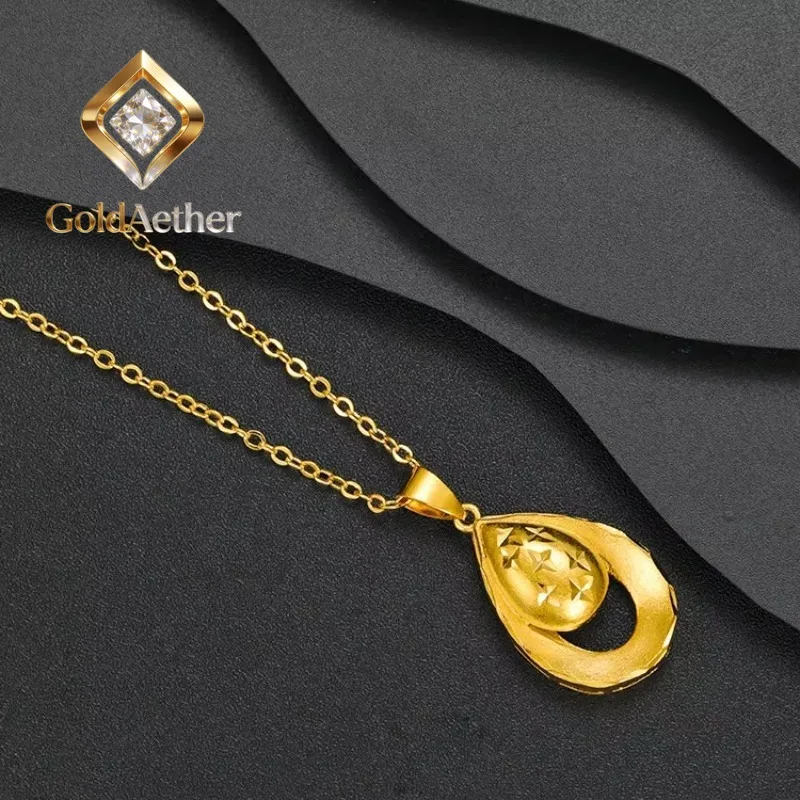 GoldAether Fashionable 9999 24K Real Gold Luxury Sandblasted Water Droplet Style Collarbone Chain Necklace for Women Fashionable
GoldAether Fashionable 9999 24K Real Gold Luxury Sandblasted Water Droplet Style Collarbone Chain Necklace for Women Fashionable