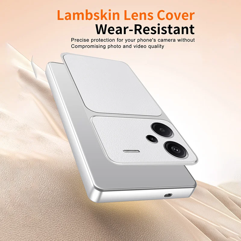 Shock-Resistant Lambskin with Soft-Edge Silicone Armor for Xiaomi Redmi Note13 Pro Plus 5G Textured Phone Minimalist Lychee Peel
Shock-Resistant Lambskin with Soft-Edge Silicone Armor for Xiaomi Redmi Note13 Pro Plus 5G Textured Phone Minimalist Lychee Peel