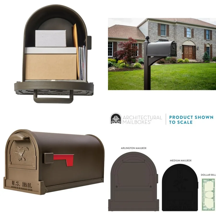 Arlington™ Heavy duty Steel Metal Post Mounted Mail Box for outside,,Large USPS Approved Curbside Mailbox
Arlington™ Heavy duty Steel Metal Post Mounted Mail Box for outside,,Large USPS Approved Curbside Mailbox