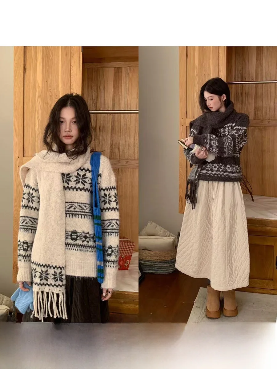 Linyunyun Women's round Ne Knitted Sweater Island Fair Isle Pattern Soft Cozy Winter Leisure Faion Sensation Long Sve
Linyunyun Women's round Ne Knitted Sweater Island Fair Isle Pattern Soft Cozy Winter Leisure Faion Sensation Long Sve