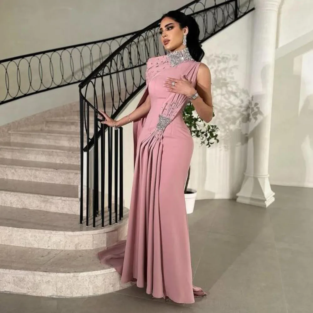Customized Rhinestone One Shoulder Evening Dresses with Cape Beaded Pleat فساتين سهرات Satin Arabic Dubai Formal Gown
Customized Rhinestone One Shoulder Evening Dresses with Cape Beaded Pleat فساتين سهرات Satin Arabic Dubai Formal Gown