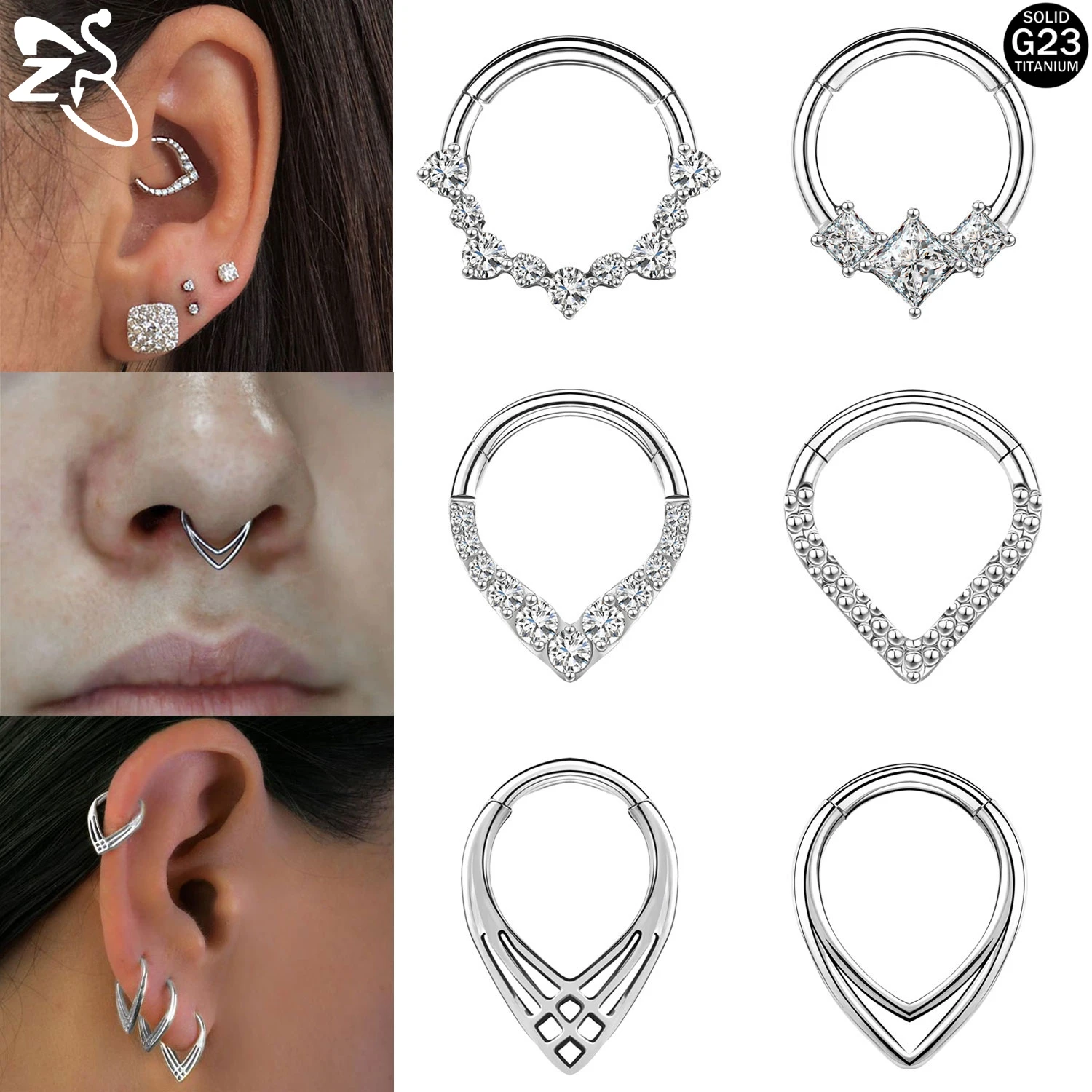 ZS 1 Piece 16G F136 G23 Titanium Steel Nose Rings CZ Crystal Septum Piercing Snake Shape Ear Helix Cartilage Piercings Jewelry
ZS 1 Piece 16G F136 G23 Titanium Steel Nose Rings CZ Crystal Septum Piercing Snake Shape Ear Helix Cartilage Piercings Jewelry