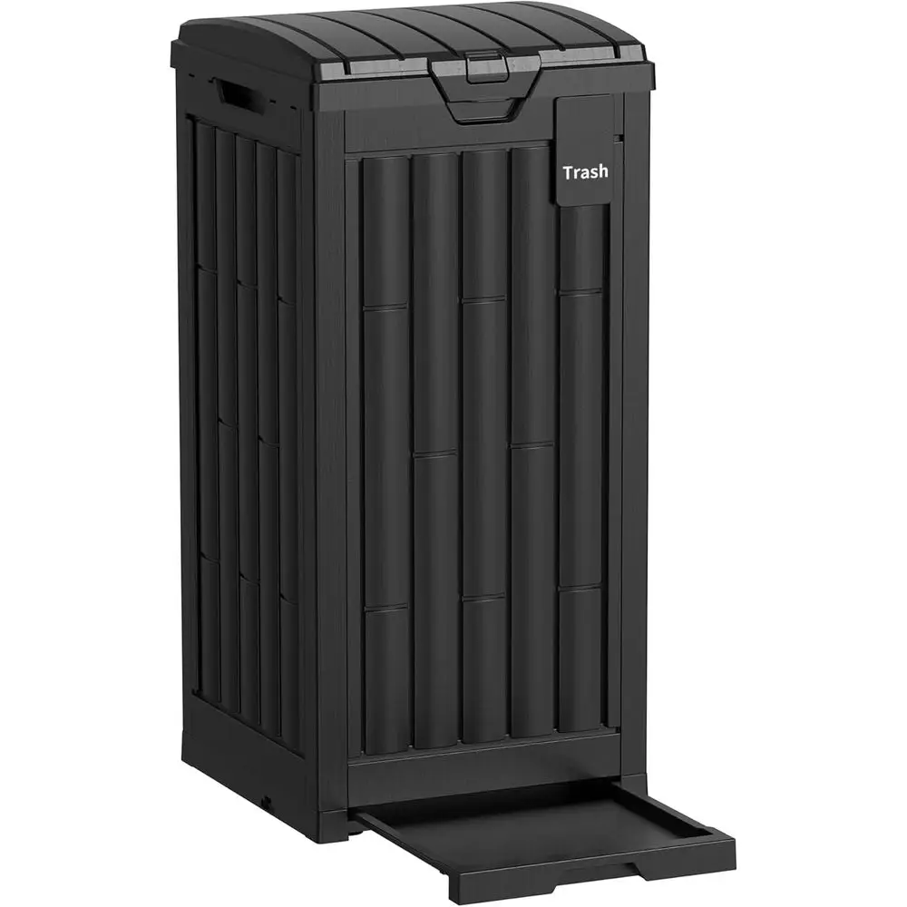 30 Gallon Outdoor Trash Can with Tiered Lid, Drip Tray, Waterproof Resin Bin for Patio, Garden, Backyard, Deck - Black
30 Gallon Outdoor Trash Can with Tiered Lid, Drip Tray, Waterproof Resin Bin for Patio, Garden, Backyard, Deck - Black