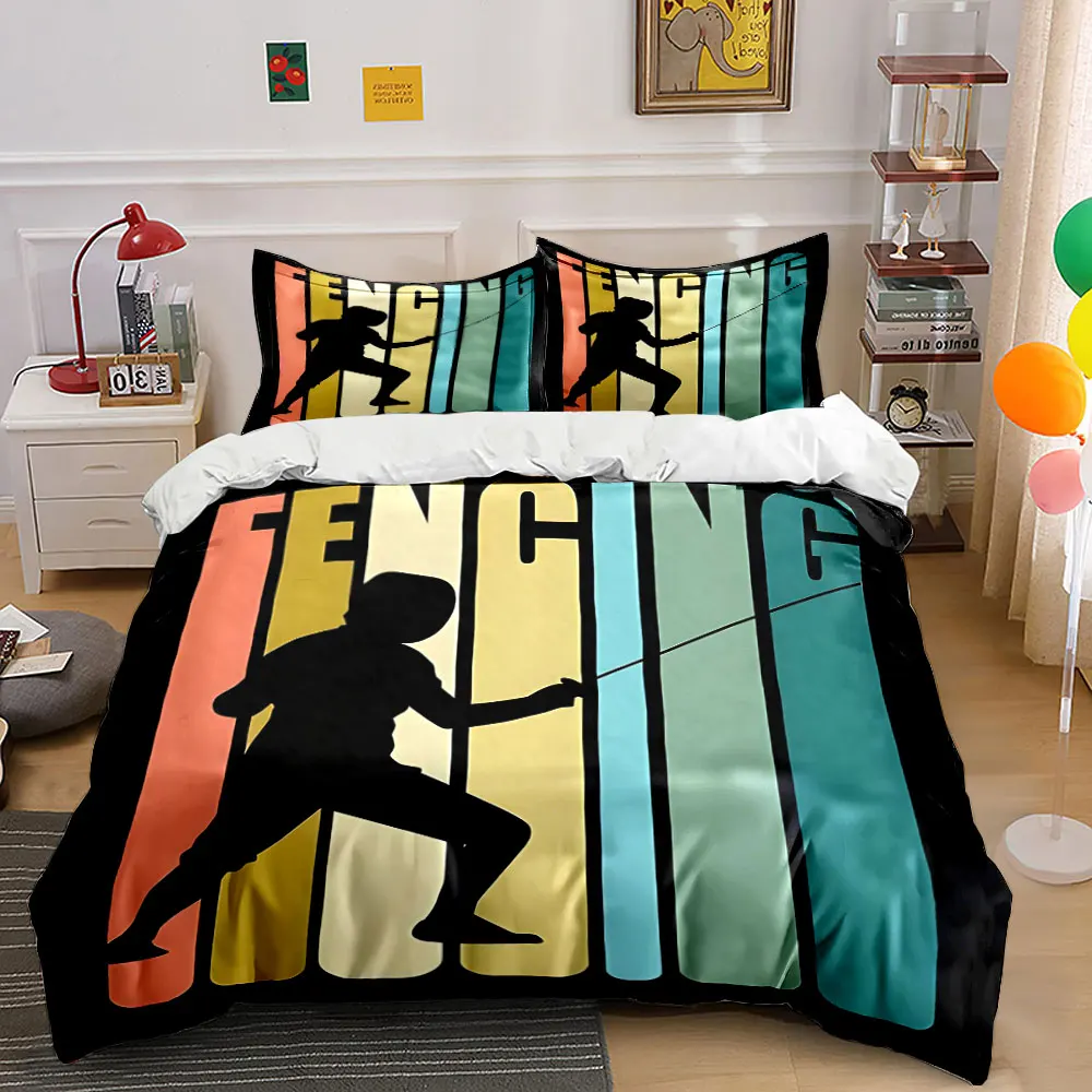 Fencing Athlete Decorative Set Bedding Set with 1 Duvet Cover 2 Pillowcases Single Double King Queen, Gift
Fencing Athlete Decorative Set Bedding Set with 1 Duvet Cover 2 Pillowcases Single Double King Queen, Gift