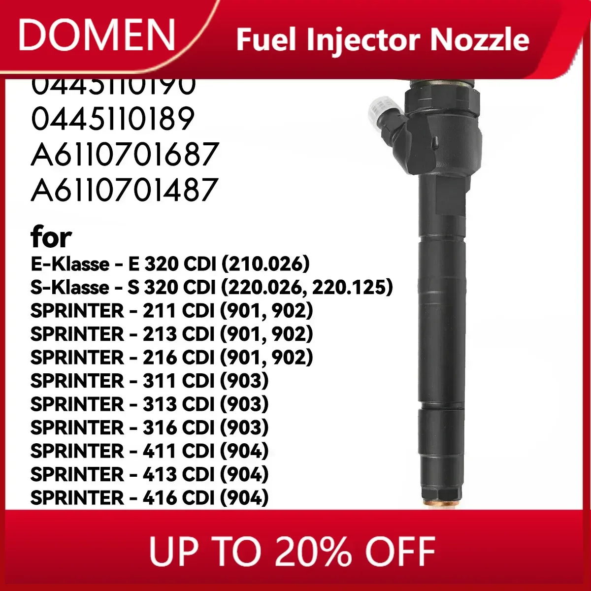 0445110190 A6110701687 / 0445110189 New Diesel Fuel Injector For Mercedes Benz Sprinter 2,2 2,7 CDI Jeep Grand Cherokee II
0445110190 A6110701687 / 0445110189 New Diesel Fuel Injector For Mercedes Benz Sprinter 2,2 2,7 CDI Jeep Grand Cherokee II