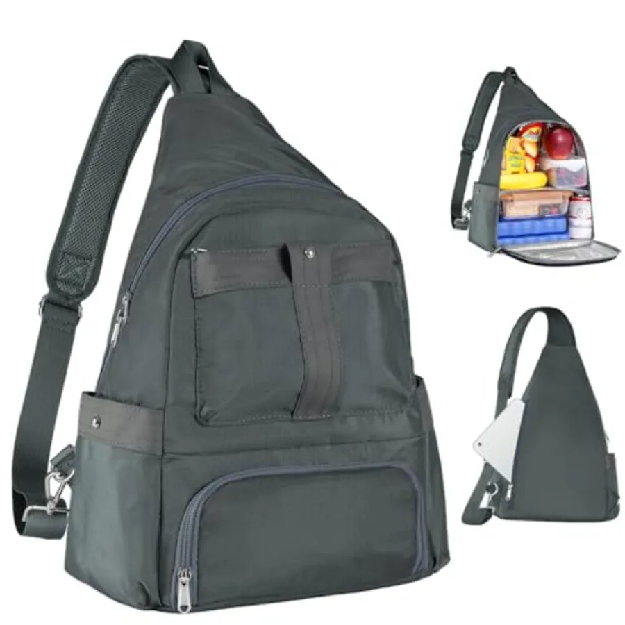 Crossbody Lunch Backpack Double Deck Insulated Lunch Box for Men Women Adult Leakproof Lunchbox with Side Pokets for iPad Large
Crossbody Lunch Backpack Double Deck Insulated Lunch Box for Men Women Adult Leakproof Lunchbox with Side Pokets for iPad Large