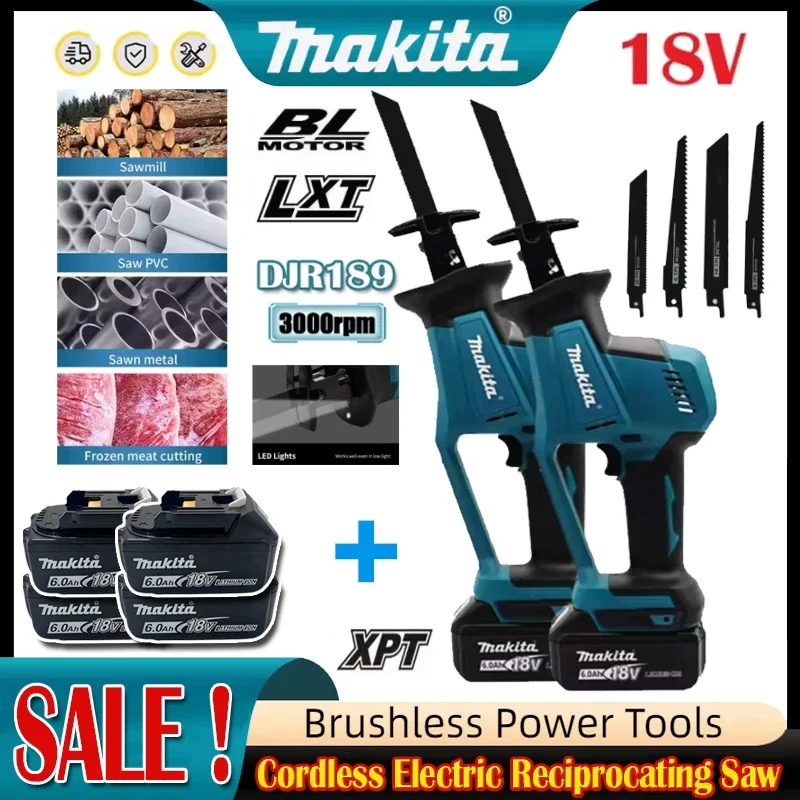 Makita DJR189 18V Cordless Electric Reciprocating Saw Brushless Rechargeable Wood Metal Cutting Saw Portable Saw Power Tool
Makita DJR189 18V Cordless Electric Reciprocating Saw Brushless Rechargeable Wood Metal Cutting Saw Portable Saw Power Tool