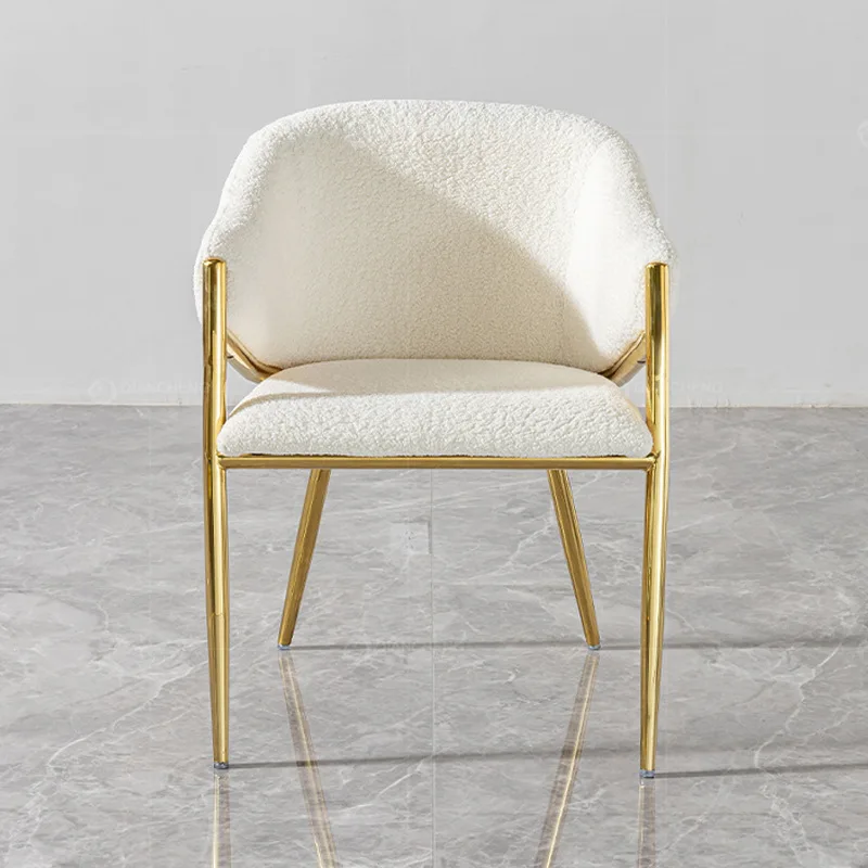 Designer Italian modern simple light luxury lamb wool dining chair, fabric armrest back chair, coffee chair, makeup stool
Designer Italian modern simple light luxury lamb wool dining chair, fabric armrest back chair, coffee chair, makeup stool