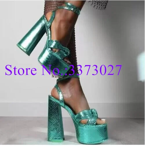 Green Snakeskin Leather Platform Sandals Woman Fashion Chunky Heel Knot Large Size 47 Pumps Shoes Female Sexy Party Heels
Green Snakeskin Leather Platform Sandals Woman Fashion Chunky Heel Knot Large Size 47 Pumps Shoes Female Sexy Party Heels