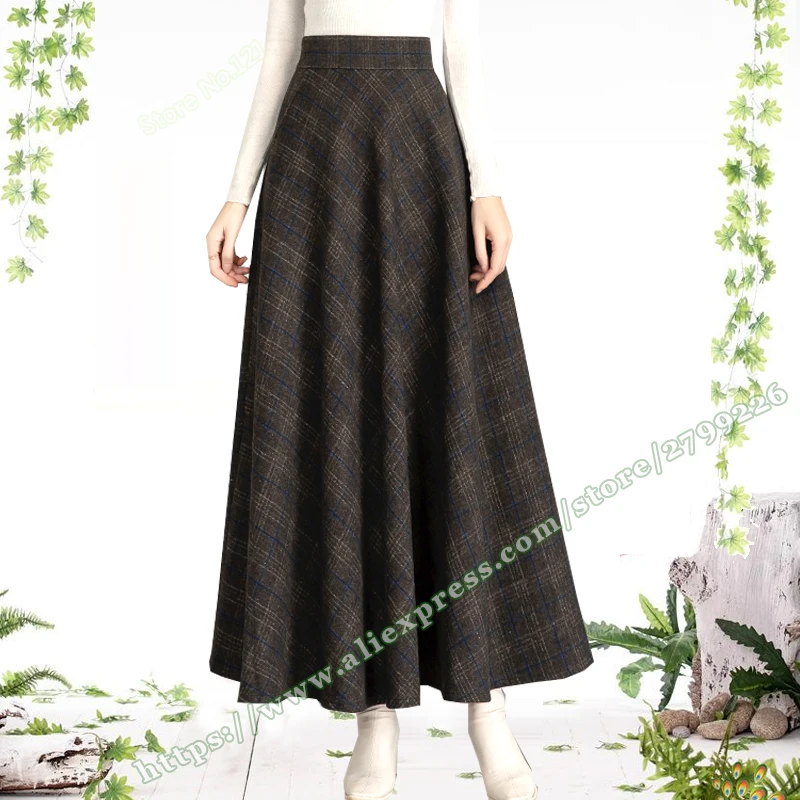 Womens Half Length Retro Warm Long Skirt Winter 2023 New Black Woolen plaid A-line Long Ladies Elegant Skirt Skirts Plus Size
Womens Half Length Retro Warm Long Skirt Winter 2023 New Black Woolen plaid A-line Long Ladies Elegant Skirt Skirts Plus Size