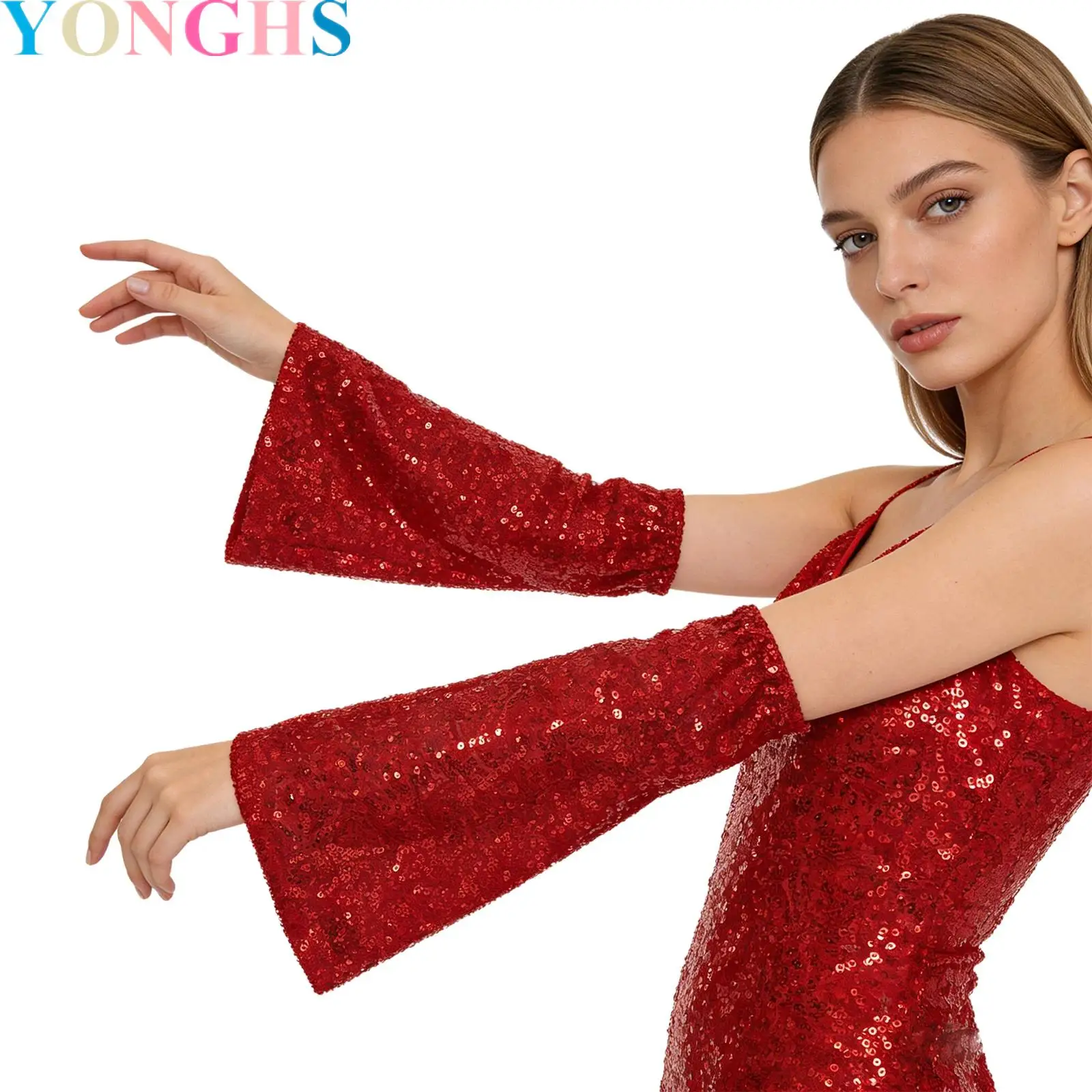 Women Shiny Sequin Arm Warmers Sleeves Elastic Band Bell Wide Design for Halloween Christmas Stage Performance And Party
Women Shiny Sequin Arm Warmers Sleeves Elastic Band Bell Wide Design for Halloween Christmas Stage Performance And Party