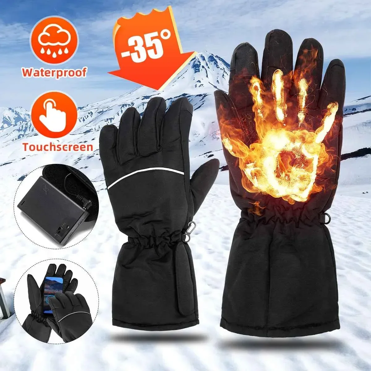 Winter Gloves Electric Heated Gloves Waterproof Windproof Cycling Warm Heating Screen Powered Heated Gloves
Winter Gloves Electric Heated Gloves Waterproof Windproof Cycling Warm Heating Screen Powered Heated Gloves