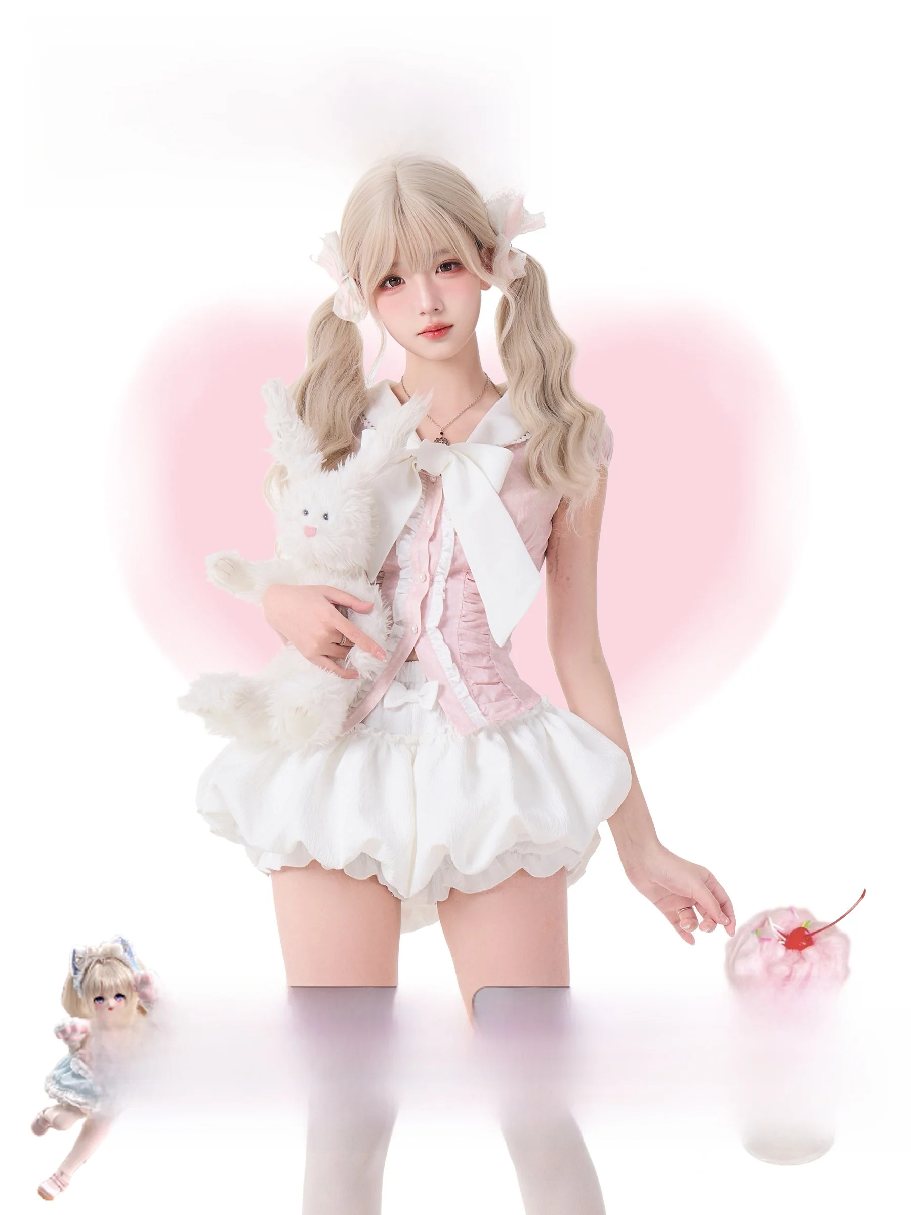 Pink Coconut Girl's Summer Fashion Set High Waist Flared Shorts White Floral Print Top Short Sleeve Powder Fog Milk Cream Style
Pink Coconut Girl's Summer Fashion Set High Waist Flared Shorts White Floral Print Top Short Sleeve Powder Fog Milk Cream Style