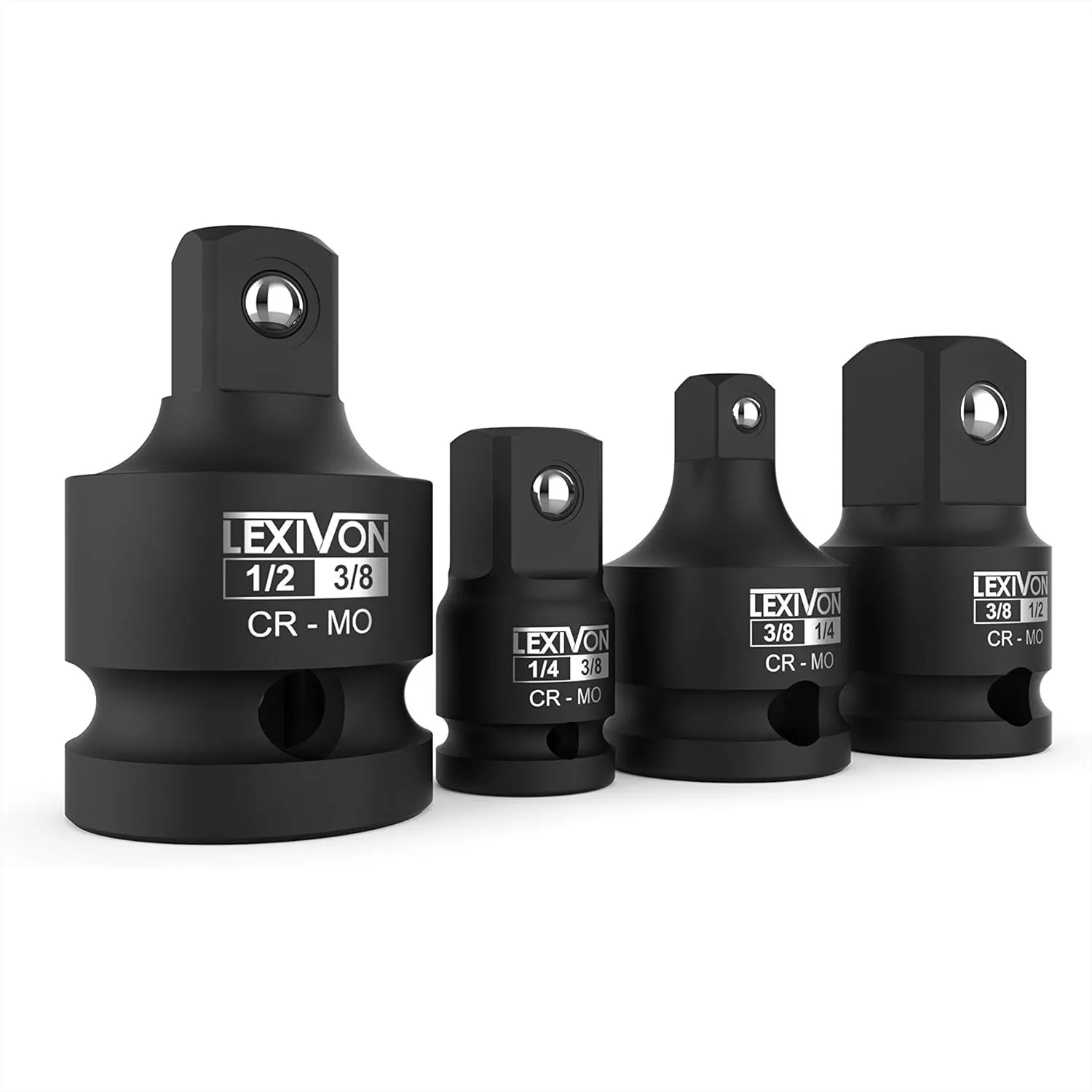 Impact Socket Adapter And Reducer 4-Piece Set 1/4 3/8 1/2 Inch Drive Conversion Chrome Molybdenum Alloy Steel For Impact Wrench
Impact Socket Adapter And Reducer 4-Piece Set 1/4 3/8 1/2 Inch Drive Conversion Chrome Molybdenum Alloy Steel For Impact Wrench
