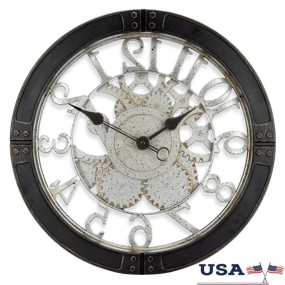 Industrial Gear Wall Clock 16 Inch Quartz Analog 3D Design Open Dial Large Numbers Black Frame Glass Lens Home Decor
Industrial Gear Wall Clock 16 Inch Quartz Analog 3D Design Open Dial Large Numbers Black Frame Glass Lens Home Decor