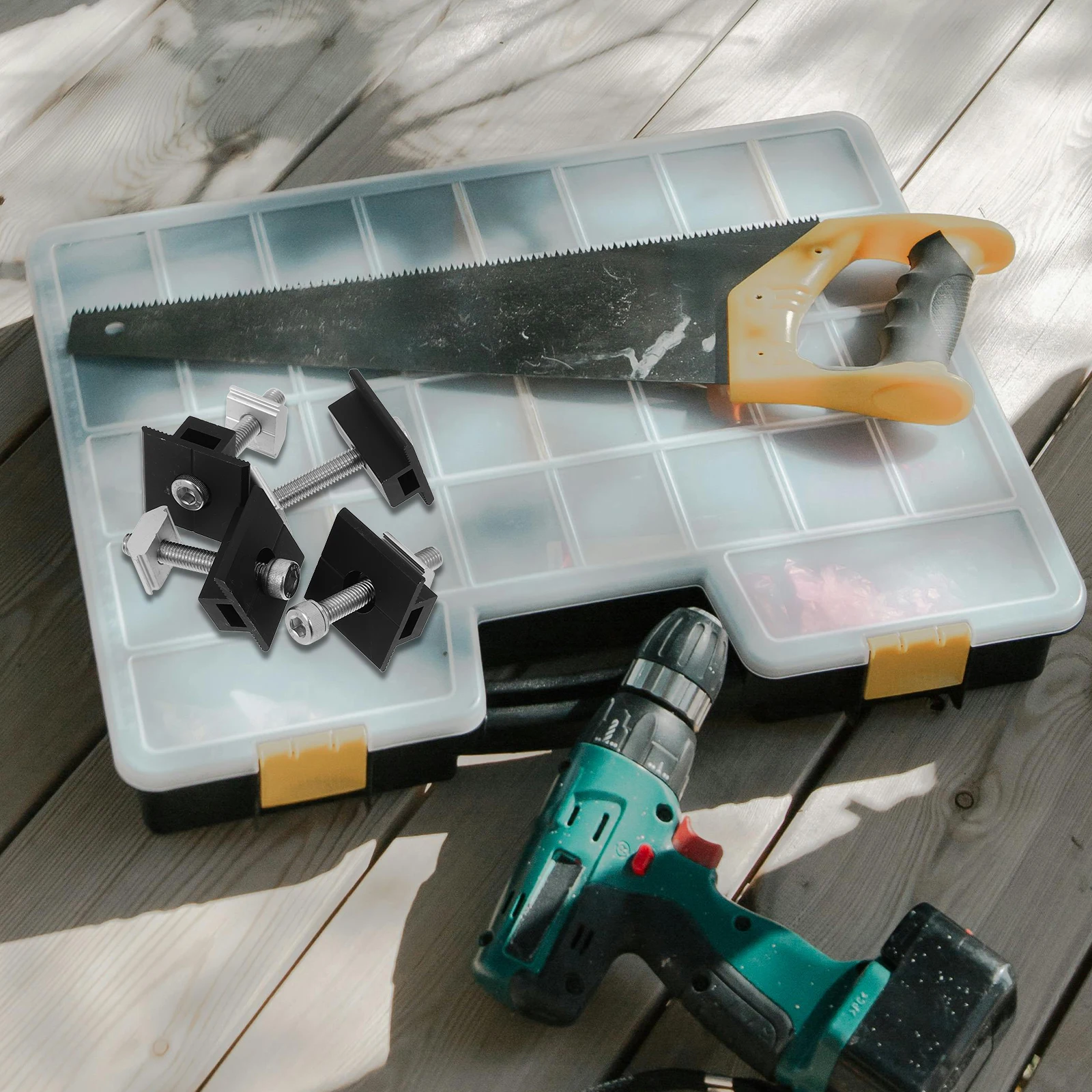 4 Pcs Solar Panel Mount Aluminum Alloy Mid Clamps Durable Photovoltaic Bracket Press Block Alignment Tool Connector Kit
4 Pcs Solar Panel Mount Aluminum Alloy Mid Clamps Durable Photovoltaic Bracket Press Block Alignment Tool Connector Kit