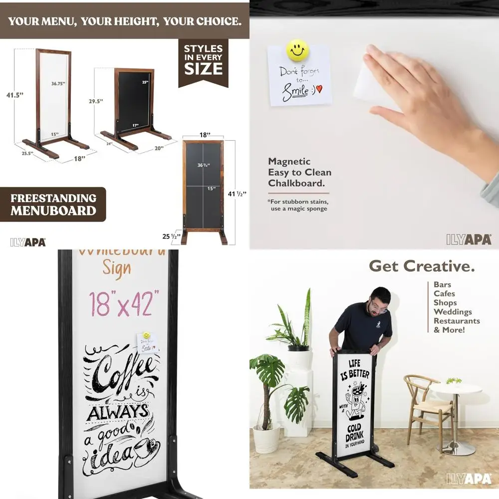 Portable Magnetic Outdoor Signboard - 42x18 Black for Restaurant, Food Truck, Party, Wedding
Portable Magnetic Outdoor Signboard - 42x18 Black for Restaurant, Food Truck, Party, Wedding